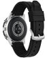 Unisex CZ Smart Wear OS Black Silicone Strap Smart Watch 45mm