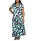 ფოტო #4 პროდუქტის Plus Size Oversized Cap Sleeve Maxi Dress