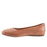 Softwalk Sonoma S1862-750 Womens Brown Wide Leather Ballet Flats Shoes