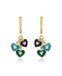 ფოტო #2 პროდუქტის 14k Yellow Gold Plated Dangling Heart Enamel earrings for Kids