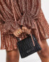 ASOS DESIGN – Verziertes, gestuftes Minikleid in Gold mit Bindedetail und Paillettenbesatz