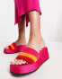 ASOS DESIGN Thorpe chunky flatform mules in bright mix