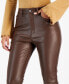 Фото #4 товара Juniors' Faux-Leather Straight-Leg Pants, Created for Macy's