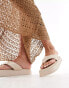 Фото #1 товара Walk London Geneva Padded Toe Post Sandals In Off White Leather