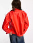 Noisy May oversized biker jacket in red