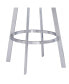 Фото #12 товара Saturn 30" Bar Height Swivel Gray Artificial leather and Brushed Stainless Steel Bar Stool