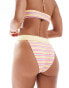 Vero Moda high waisted brazilian bikini bottoms in pastel stripe print