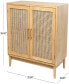36" Wood 1 Shelf and 2 Door Cabinet with Cane Front Doors and Gold-Tone Handles