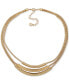 ფოტო #1 პროდუქტის Gold-Tone Curved Bar Layered Collar Necklace, 16" + 3" extender