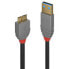 Lindy 3m USB 3.2 Type A to Micro-B Cable - Anthra Line - 3 m - USB A - Micro-USB B - USB 3.2 Gen 1 (3.1 Gen 1) - 5000 Mbit/s - Black