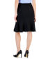 ფოტო #2 პროდუქტის Women's Side-Zip Scuba-Crepe Flounce-Hem Skirt