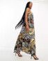 River Island Tall maxi slip dress in mixed animal print