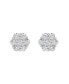 ფოტო #4 პროდუქტის Round Cut Natural Certified Diamond (2.03 cttw) 14k Yellow Gold Earrings Classic Cluster Design