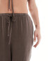 Фото #6 товара 4th & Reckless tie front beach trouser co-ord in brown