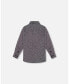 ფოტო #2 პროდუქტის Baby Boys Baby Printed Pine Chambray Shirt With Bow Tie Gray