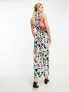 Фото #3 товара ASOS DESIGN Tall halter neck cut out midi dress in coloured print