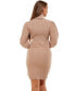 ფოტო #2 პროდუქტის Women's Puff Sleeve Quilted Sweater Dress