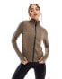 Born Living Yoga – India – Nahtlose Sportjacke in Taupe Серо-коричневый, L - фото #1