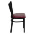 Фото #1 товара Hercules Series Black Coffee Back Metal Restaurant Chair - Burgundy Vinyl Seat