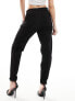 Object cropped tailored slim trousers in black