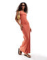 Фото #1 товара COLLUSION straight neck washed maxi dress in red