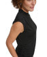 ფოტო #4 პროდუქტის Women's Solid Shirred Mock-Neck Sleeveless Top