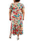 Фото #2 товара Plus Size Floral-Print Keyhole Midi Dress