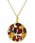 ფოტო #1 პროდუქტის Multi-Gemstone Mixed Cut Open Cluster 18" Pendant Necklace (3 ct. t.w.) in 14k Gold-Plated Sterling Silver