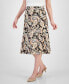 Petite Printed Pull-On Midi Skirt