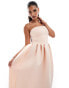 ASOS DESIGN statement curved hem skirt maxi dress in pink