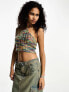 Фото #3 товара Reclaimed Vintage festival space dye open stitch knitted halter top