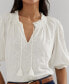 Women's Embroidered Puff-Sleeve Top