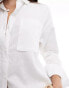 Фото #3 товара Hollister oversized linen shirt in white