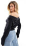 Фото #7 товара NA-KD off the shoulder draped top in black