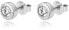 Gentle silver stud earrings with clear zircons AGUP2259-W