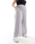 Фото #2 товара ASOS DESIGN Curve pull on trouser with contrast panel in grey stripe