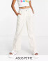 Фото #1 товара ASOS DESIGN Petite 00's low rise cargo trousers in oatmeal