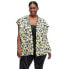 Women's Nylon Packable Yellow Poppy Short Sleeve Hooded Vest - DVF 2X
