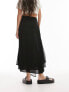 Фото #2 товара Topshop crinkle yoryu asymetric soft midi skirt in black