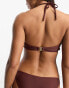 Miss Selfridge mix and match circle cut out bandeau bikini top in chocolate