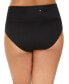 Фото #2 товара Plus Size Solid Essential High-Waist Banded Bikini Bottoms