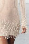 Фото #9 товара Трикотажное платье с бахромой и бусинами ZARA