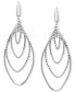 Navette Orbital Drop Earrings in 14k White Gold