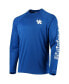 Men's Royal Kentucky Wildcats Terminal Tackle Omni-Shade Raglan Long Sleeve T-shirt