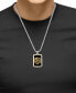 ფოტო #2 პროდუქტის EFFY® Men's Onyx Dragon Dog Tag 22" Pendant Necklace in Sterling Silver & 14k Gold-Plate