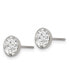 Stainless Steel Polished Clear Crystal Earrings