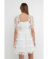 Фото #3 товара Платье мини с кружевным бюстье и объемными рукавами endless rose