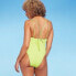 Фото #4 товара Women's Tunneled Plunge One Piece Swimsuit - Shade & Shore Yellow XS