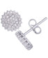 ფოტო #1 პროდუქტის Diamond 1/2 ct. t.w. Round Cluster Stud Earrings in Sterling Silver