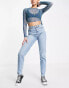 Фото #1 товара ASOS DESIGN high rise farleigh 'slim' mom jeans in stonewash